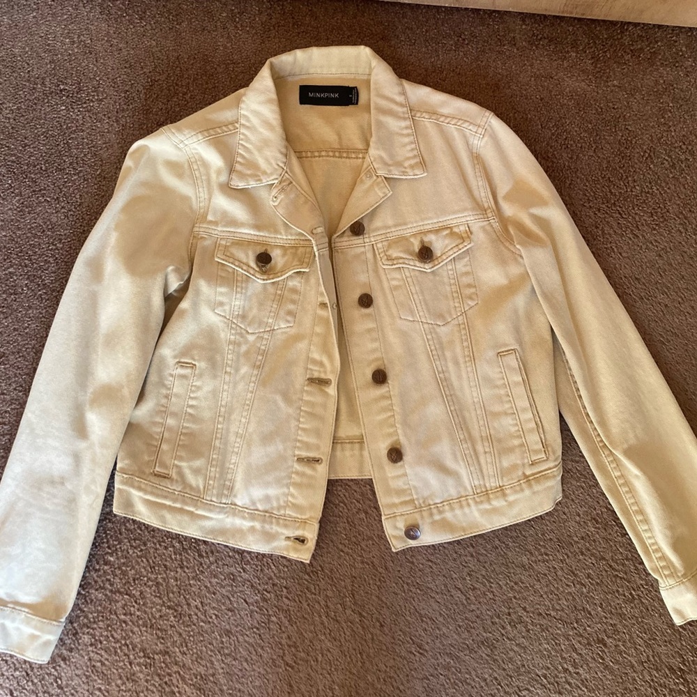 MinkPink Khaki Denim Jacket -Small